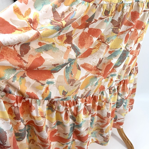 Entro Floral Midi Long Line Dress Size Small Tierred Forest Fairy Cottagecore - Picture 4 of 10